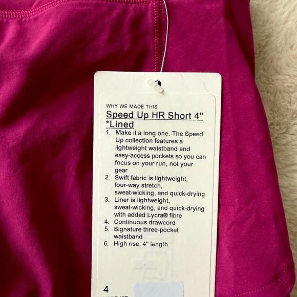 NWT RARE Lululemon Speed Up HR Short Magenta Size 4 - Picture 10 of 11